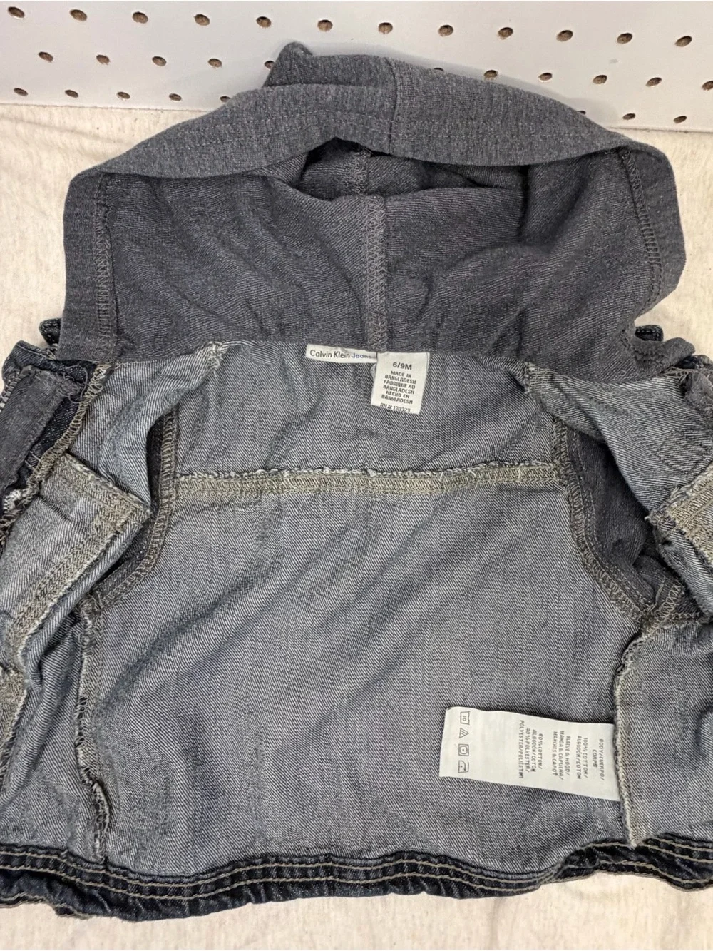 Calvin Klein Jeans Baby Hooded Denim Jacket 6–9 Months